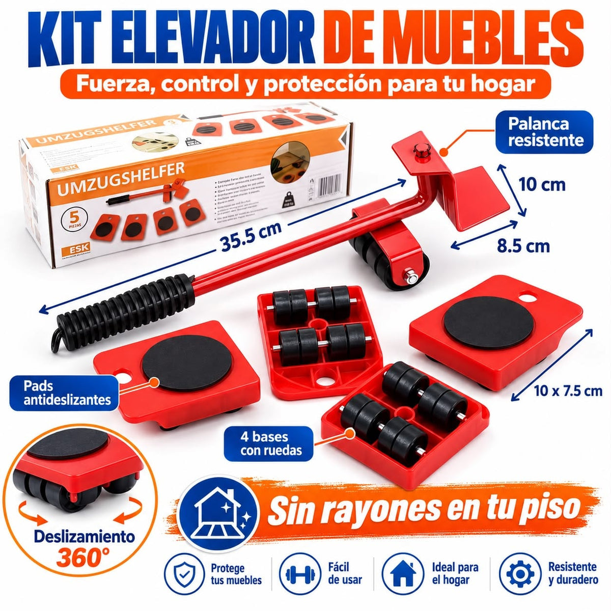 KIT DE HERRAMIENTAS PARA MOVER MUEBLES